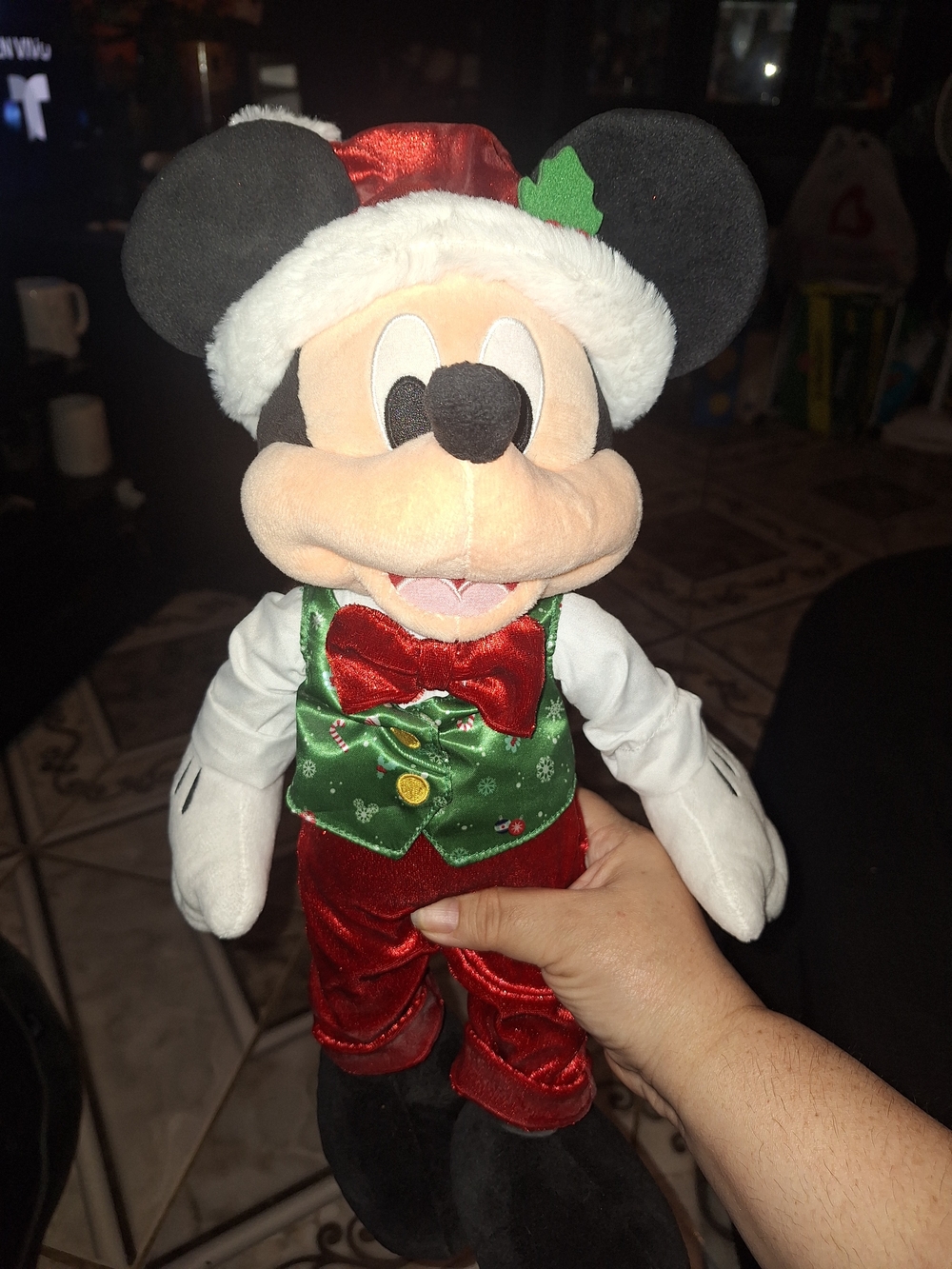 Disney Holiday Mickey Mouse Plush - Red, Green, Black & White